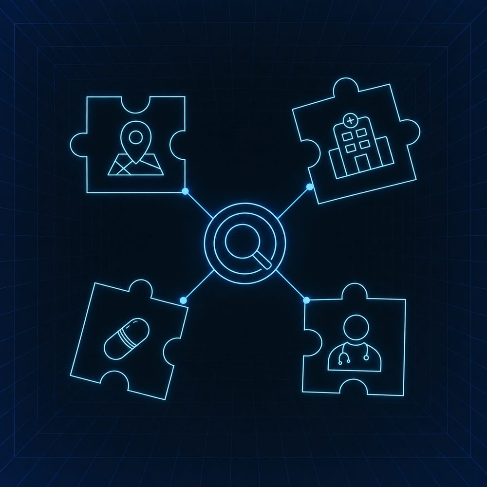 Provider, facility, drug and location datasets connected through one search
