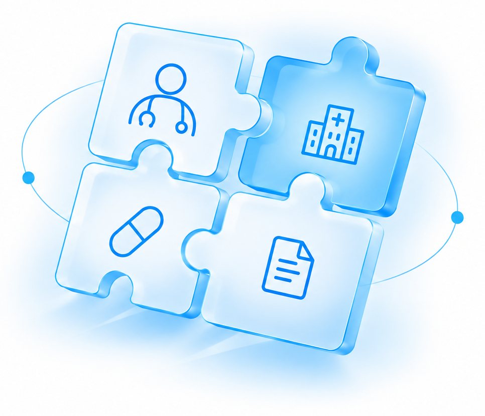 Provider, facility, drug and document records fitting together